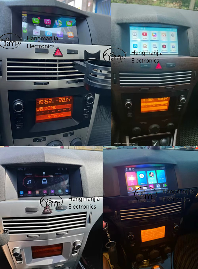 Multimedia Autoradio mit GPS und drahtlosem CarPlay sowie Android Auto für Opel Astra H, Schwarz - Bild 2