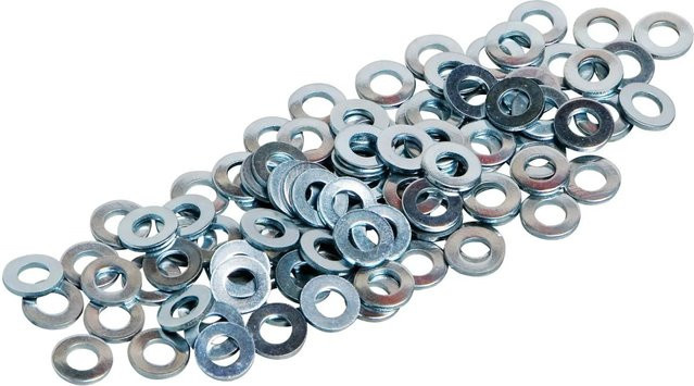 LUX-TOOLS Flache Unterlegscheiben aus verzinktem Stahl, Silber, 4,1 mm - Bild 1