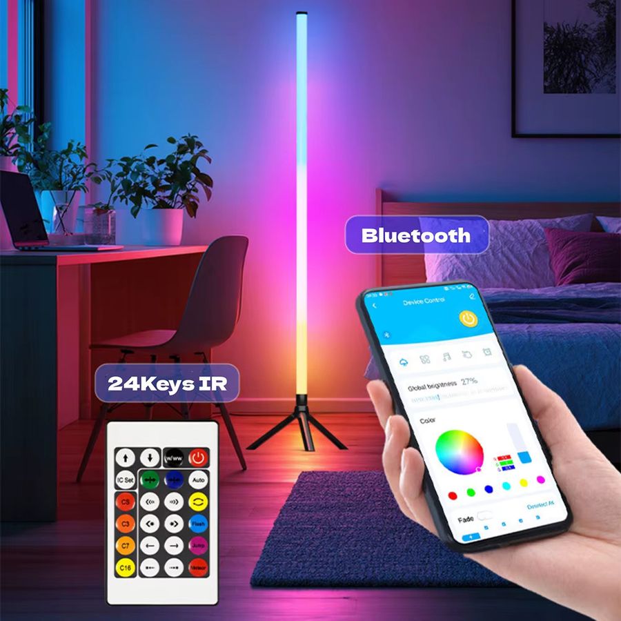 GAHADA RGB CCT LED-Stehleuchte mit Fernbedienung, Bluetooth-App und Sprachsteuerung, Höhe: 103 cm - Bild 3