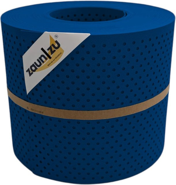 zaun zu Sichtschutzstreifen PP Premium gelocht 15 Prozent Enzianblau 26m - Bild 1