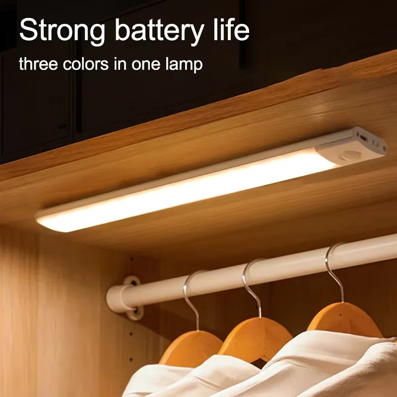 LINYILIGHT LED-Nachtlicht mit Bewegungsmelder, wiederaufladbare kabellose Schrankleuchte in Weiß für Küche und Schlafzimmer - Bild 2