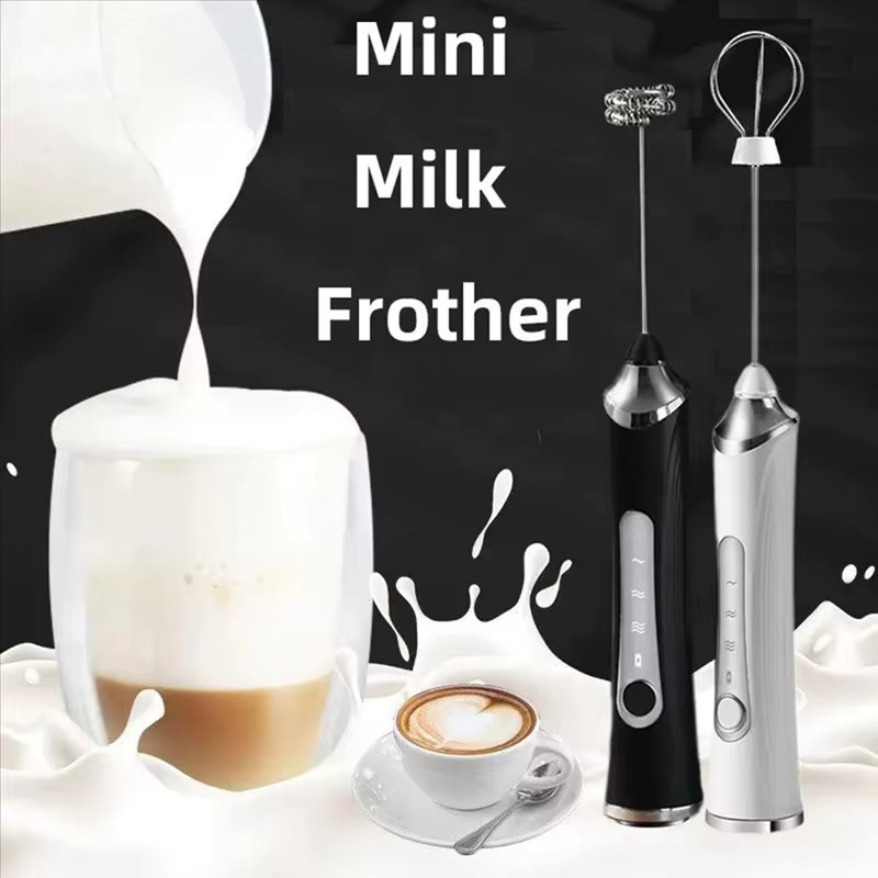 XIADYINJIA Elektrischer Milchaufschäumer und Kaffeemixer in Schwarz mit 3 Geschwindigkeitsstufen und USB-Aufladung - Bild 2