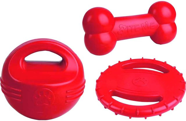 Heim Hunde-Spielzeug 3er-Set Rot - Bild 1