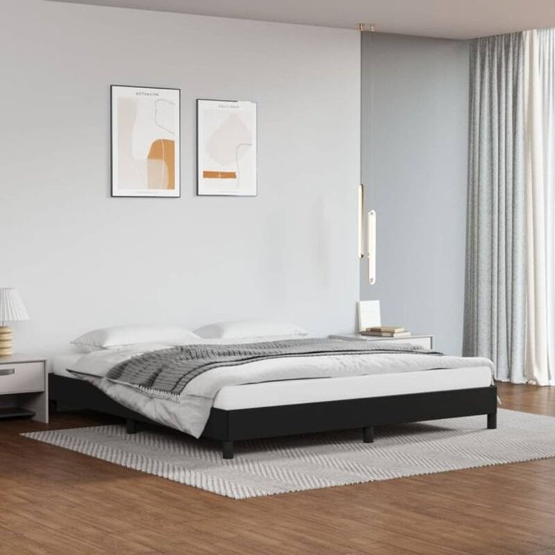 Vidaxl Polsterbett aus Kunstleder in Schwarz B/T/H: 160 x 200 cm - Bild 1
