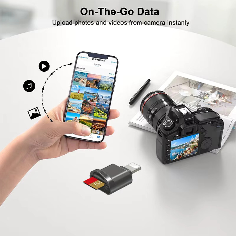 Huaxunyuan Lightning zu TF-Kartenleser Adapter in Silber für iPhone und iPad mit iOS Unterstützung - Bild 2