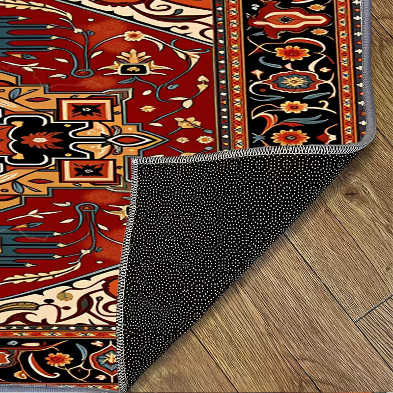 VIKAMA Boho Marokkanischer Kristall-Teppich mit niedrigem Flor, rutschfest, Mehrfarbig, B/T/H: 60 x 40 x 40 cm - Bild 3