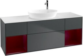 V&B Waschtischunterschrank Finion mit Wandbeleuchtung, lackiert, Breite: 160 cm, Tiefe: 50,1 cm, Höhe: 50,1 cm - Bild 1