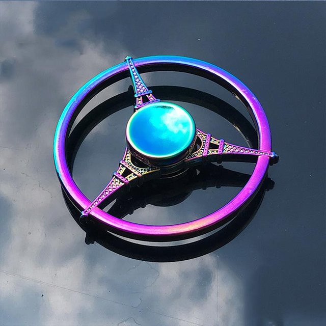Fashnics Metall Regenbogen Fidget Spinner, Hand Spinner, black - Bild 1