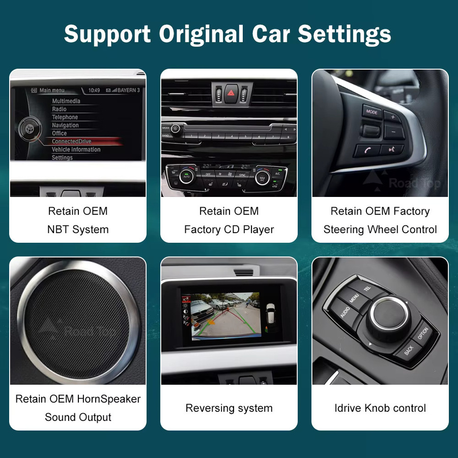 RoadTop 12,3 Zoll RT Wireless Carplay Multimedia Touchscreen für BMW X1 F48 2015-2017 NBT iDrive Android Auto Kopf Einheit in Schwarz - Bild 3