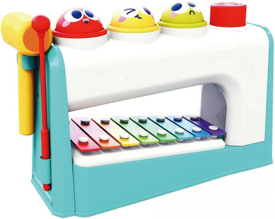 Moni Xylophon Musikspielzeug Hammer Kugeln Klangstab türkis
