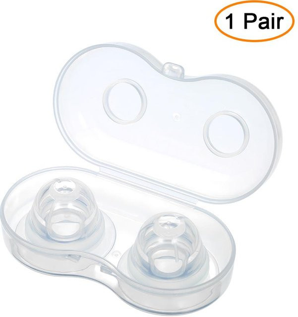 Igeteck Brustwarzenzieher und Umstülper aus BPA-freiem Silikon, 2er-Pack, transparent mit Reiseetui - Bild 1