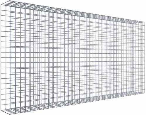 Gabiona Anbaukorb Typ 2 aus Stahl in Silbergrau, B/H/T: 100 x 200 x 20 cm, Maschenweite 5 x 5 cm - Bild 1