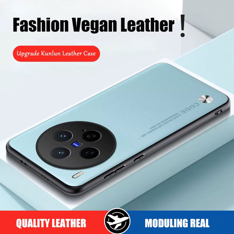 Luxus PU Leder Schutzhülle für vivo X300 5G, X200 Pro, X200 Ultra und X200s in Blau, Stoßfeste Silikon-Handyhülle für vollen Schutz - Bild 3