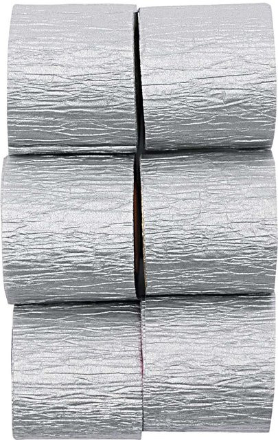 Rico Design Kreppbänder Silber, 6 Stück à 10 m, Breite: 3,5 cm - Bild 1