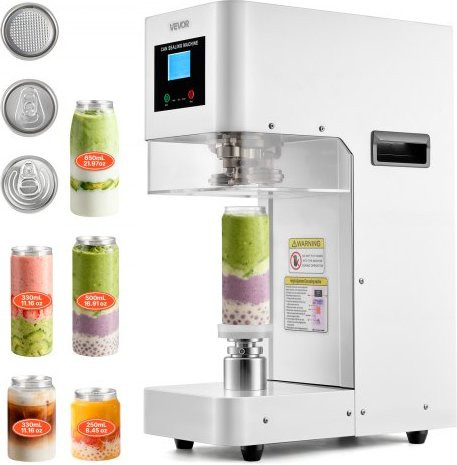 VEVOR Automatische Dosenverschließmaschine für 55 mm Aluminium- und Kunststoffdosen, Weiß, Höheverstellbar - Bild 1