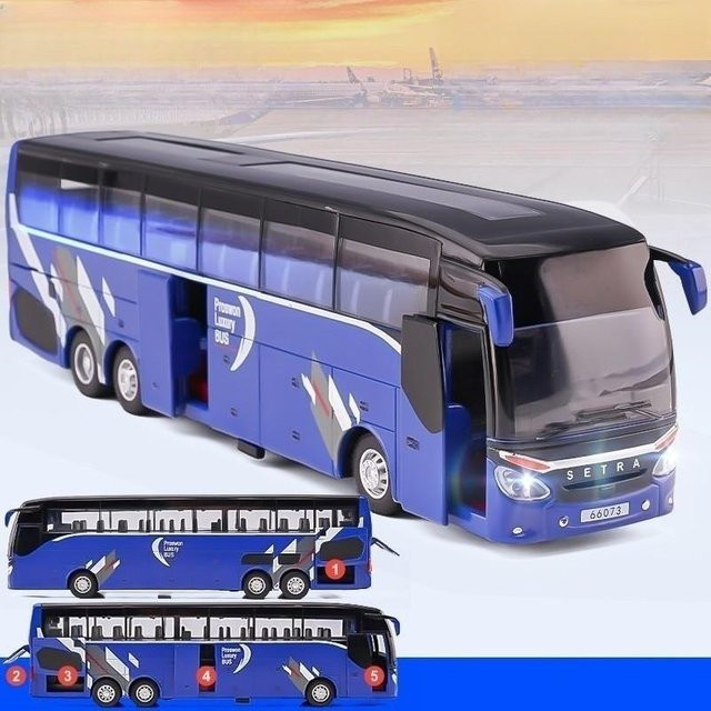 Linyi toy car Luxus-Bus, Spielzeugauto, 1:50, Metall, mit Licht und Sound, ab 14 Jahren - Bild 1