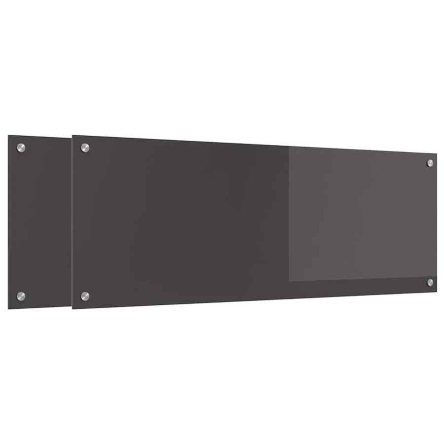 vidaXL Küchenrückwand aus gehärtetem Glas, 2 Stück, Dunkelgrau, B/H: 40 x 110 cm - Bild 2