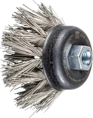 PFERD Topfbürste TBG 65/M14 INOX gezopft aus Edelstahl mit 0,50 mm Drahtstärke und 270 Korn in Silber - Bild 1