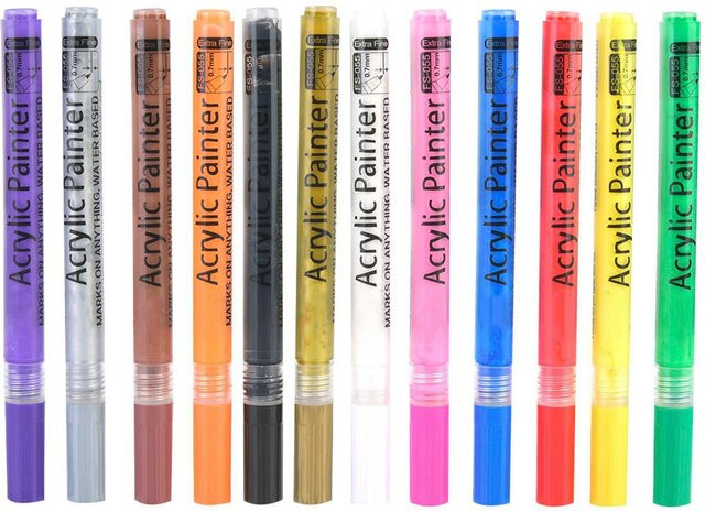 Neoglint Acrylmarker Black mit 0,7 mm Nadelspitze, geruchloser Permanent-Stift auf Wasserbasis mit Pigmenten - Bild 1