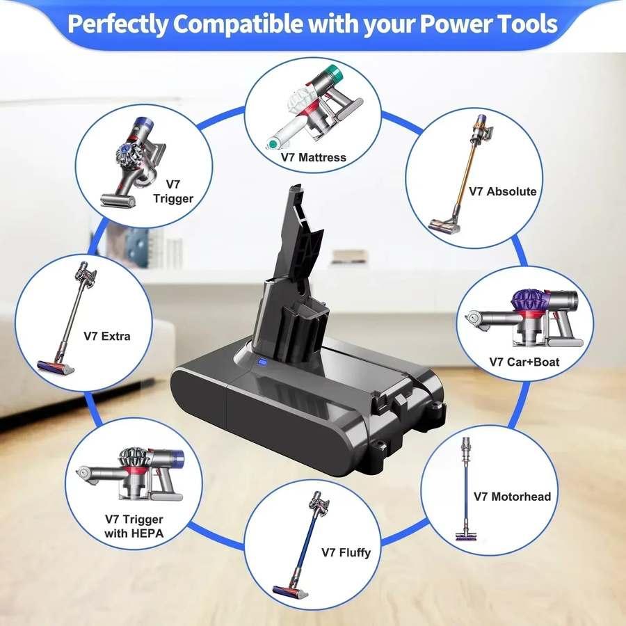 Dyson V7 Ersatzakku Li-Ion mit 21,6 V und 12800 mAh für Dyson V7 Animal Pro Staubsauger - Bild 2