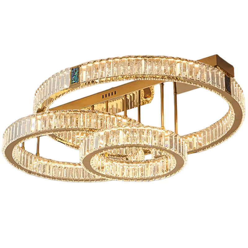 Luxuriöser Kristall-Kronleuchter von savenmade in Gold als Pendelleuchte für Wohnzimmer und Schlafzimmer - Bild 2