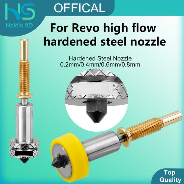 Haldis 3D High-Flow-Düsen für REVO Hotend aus gehärtetem Stahl in Silber, erhältlich in 0,2 mm, 0,4 mm, 0,6 mm und 0,8 mm für FDM 3D-Drucker - Bild 1