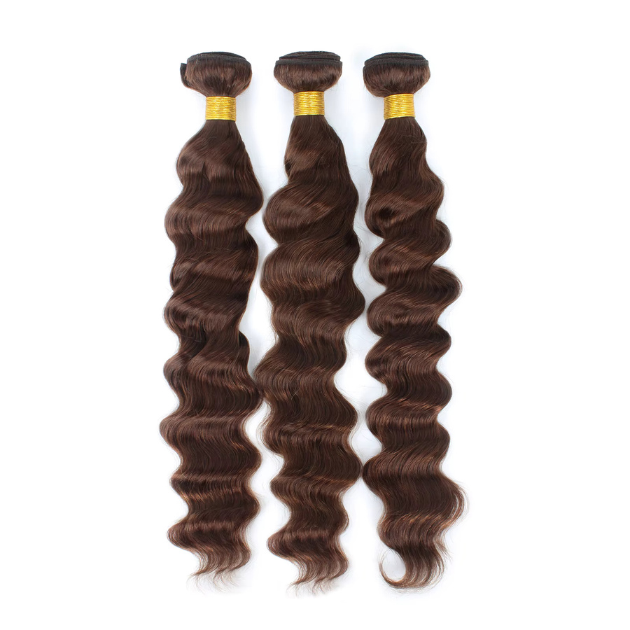 Kapelli Haarverlängerung Brasilianische Human Hair Bundles, Braun, 4 Stück - Bild 2