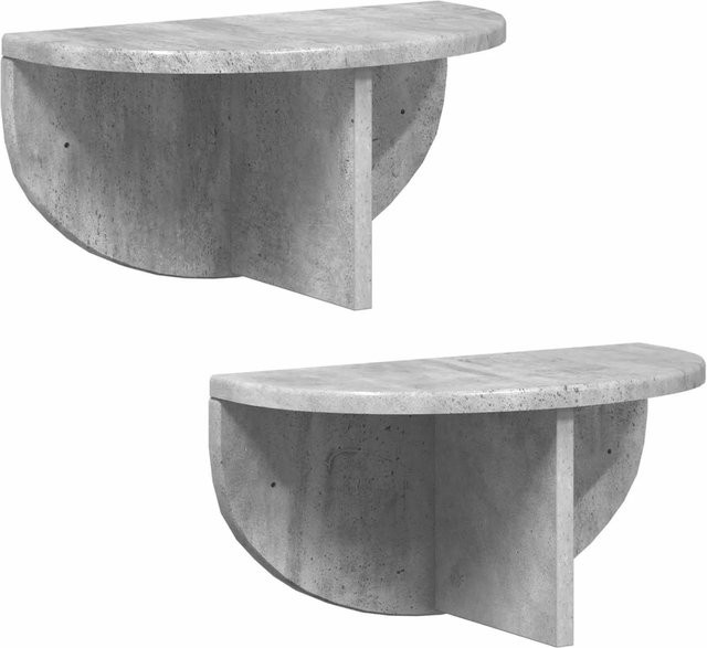 vidaXL Wandregal 2er Set in Betongrau aus Holzwerkstoff, B/T/H: 38 x 19 x 19 cm - Bild 1