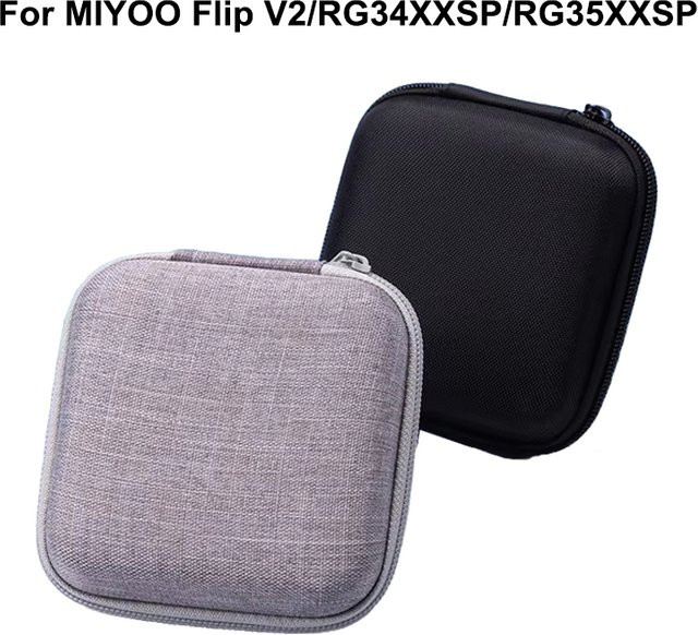 DIXSG Mini-Aufbewahrungstasche für MIYOO Flip V2, RG34XXSP und RG35XXSP Retro Schutzhülle in Schwarz und Grau - Bild 1