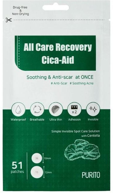 Purito All Care Recovery Cica-Aid Punktpflaster für das Gesicht, 51 Stück - Bild 1