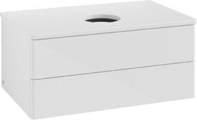 V&B Waschtischunterschrank Antao ohne Frontstruktur in Weiß lackiert, B/T/H: 80 x 36 x 50 cm - Bild 1