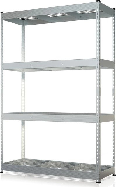Floordirekt Schwerlastregal Yukon Rivet mit 4 Böden, verzinkt, silber, H x B x T: 180 x 120 x 45 cm - Bild 1