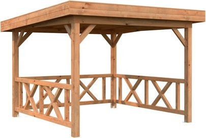 PALMAKO Pavillon Lenna Set 301 aus Fichtenholz in Braun, Flachdach, B/T/H: 300 x 300 x 245 cm - Bild 1
