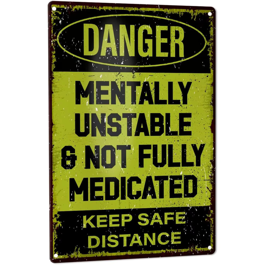 CIFBUY Metall-Warnschild zur Wanddekoration in Schwarz und Gelb für Männerhöhle oder Hof - Bild 5