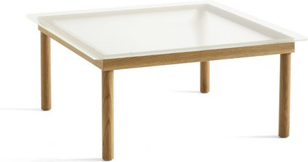HAY Kofi Beistelltisch Quadratisch aus Glas und Holz in Transparent mit Rippenstruktur - Bild 1