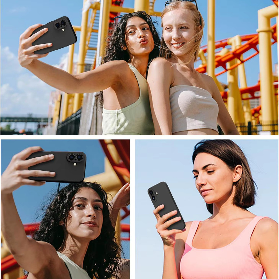 Ricestate Flüssige Silikonhülle für iPhone 11 bis iPhone 17 Pro Max, stoßfeste Soft Schutzhülle, Farbe: Schwarz - Bild 6