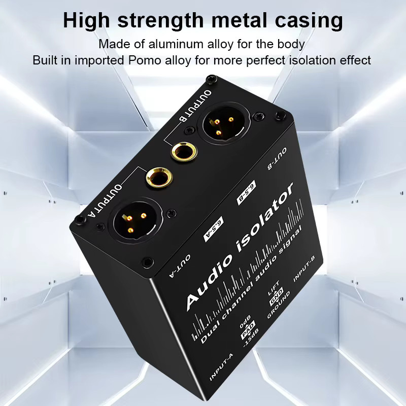 TITAK Multifunktionaler XLR-RCA Audio-Isolator in Schwarz, professioneller 2-Wege-Passiv-Audio-Rauschfilter für Live-Übertragungen - Bild 3