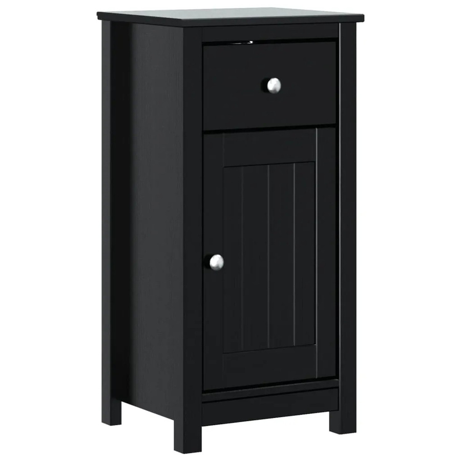 vidaXL Badschrank BERG aus massivem Kiefernholz in Schwarz, B/T/H: 40 x 34 x 80 cm - Bild 2