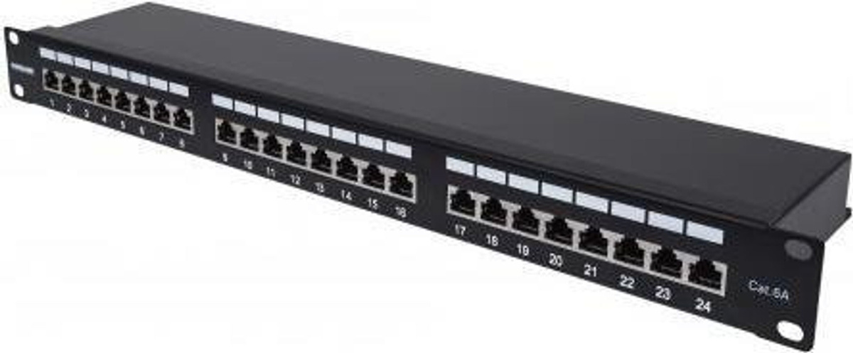 Intellinet Cat6a Patchpanel geschirmt 24 Port RJ-45 1HE Schwarz - Bild 2