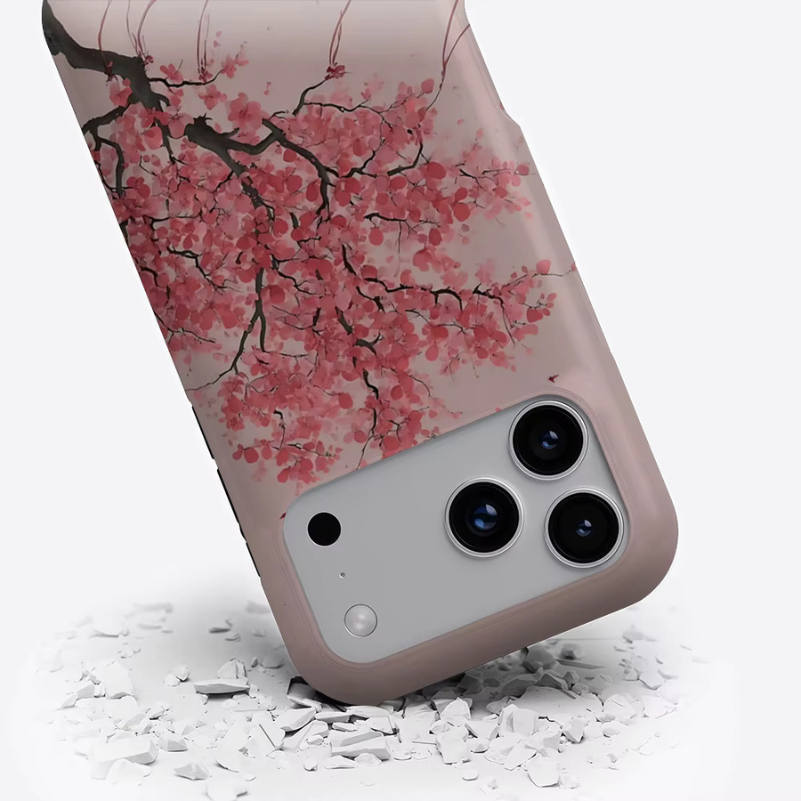 Potdemiel Magnetische Handyhülle mit Kirschblüten-Wunschbaum für iPhone 17 16 15 14 13 Pro Max Plus – Robuste Einzel- und Doppelschicht-Schutzhülle - Bild 3