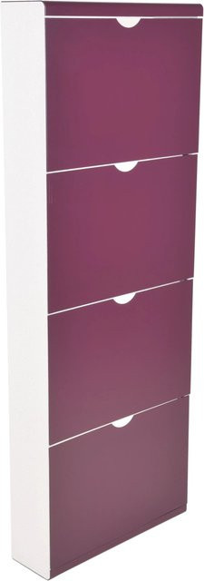 Schuhschrank DELUKE EDDI mit 4 Kippladen aus Holz in Violett, H x B x T: 138 x 51 x 16 cm - Bild 1