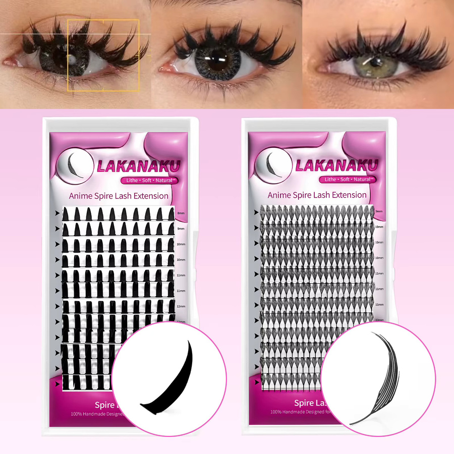 LAKANAKU Spire Lashes Anime Tower Spikes, 3D-gedruckt, Natürlich - Bild 2