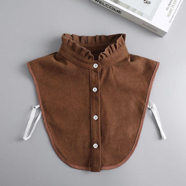 Falscher Kragen, Revers Bluse, Damen, brown - Bild 1