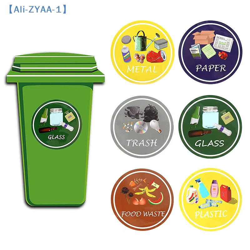 JETTING Recycling-Mülleimer-Aufkleber zur Müllklassifizierung, wasserfest, Mehrfarbig - Bild 1