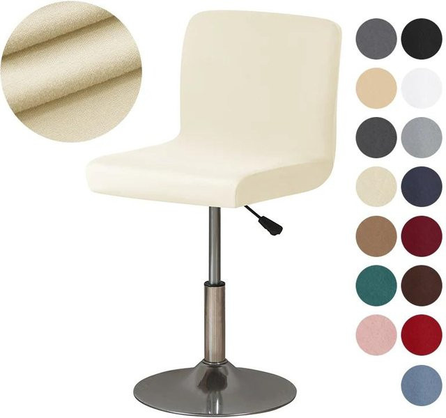 Bestbags Stretch Barhockerbezug mit kurzer Rückenlehne in Beige für Esszimmer und Cafés - Bild 1