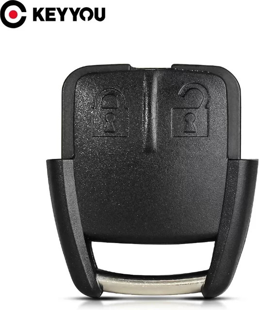Keyyou 10er Set Ersatz-Fernbedienungsgehäuse für Chevrolet Cruze und Aveo sowie Opel, 2 Tasten, ohne Klinge, Schwarz - Bild 1