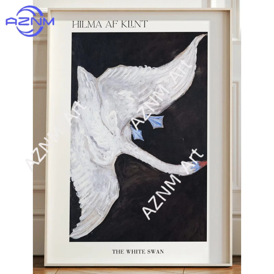 AZNM Wandkunst Hilma Af Klint Der Schwan Paper Poster im Vintage-Stil für dein Wohnzimmer - Bild 2