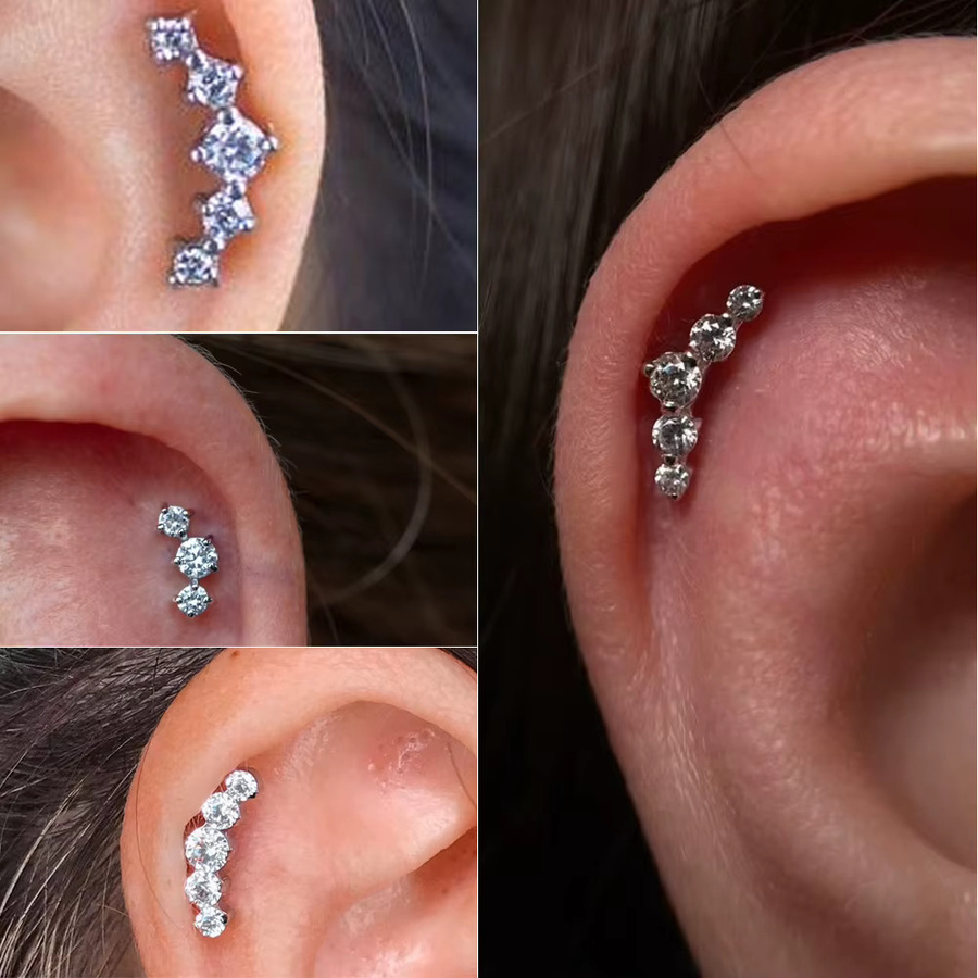 Piercing-Stud Titan, Zirkonia, Unisex - Bild 2