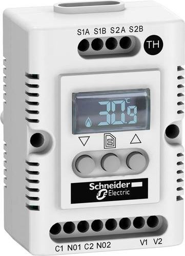 Schneider Electric Schaltschrank-Thermostat NSYCCOTH120VID in Weiß, B x T x H: 56 x 44 x 85 mm - Bild 1