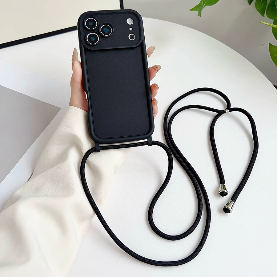 Stoßfeste Handyhülle für Apple iPhone mit Umhängeband und Kameraschutz, Braun - Bild 1